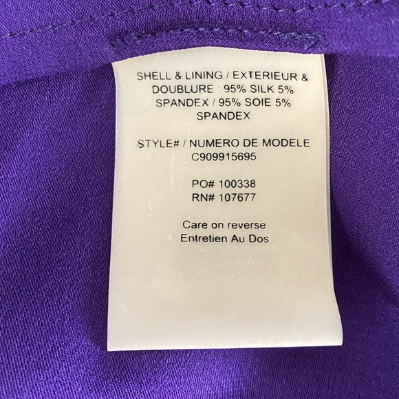 Alice + Olivia Size XS Purple Satin Silk Strapless Draped Mini Dress - Picture 8 of 8